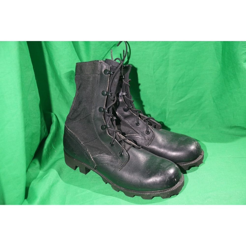 RO Seacrh Mens Spike Protective‎ Combat Boots Black Leather Military Size 5W